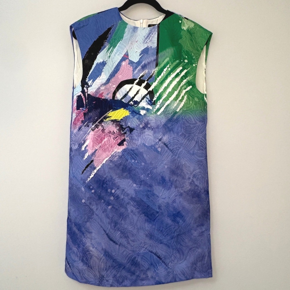 SaturdayClub Abstract Print Mini‎ Shift Dress Womens M